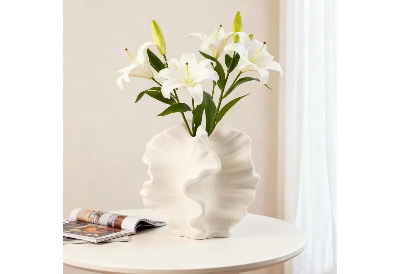 BlingBin Keramikvase Beige Modern