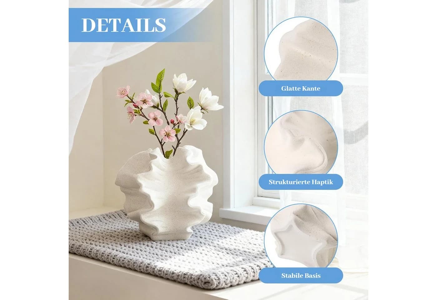 BlingBin Keramikvase Beige Modern - Bild 4
