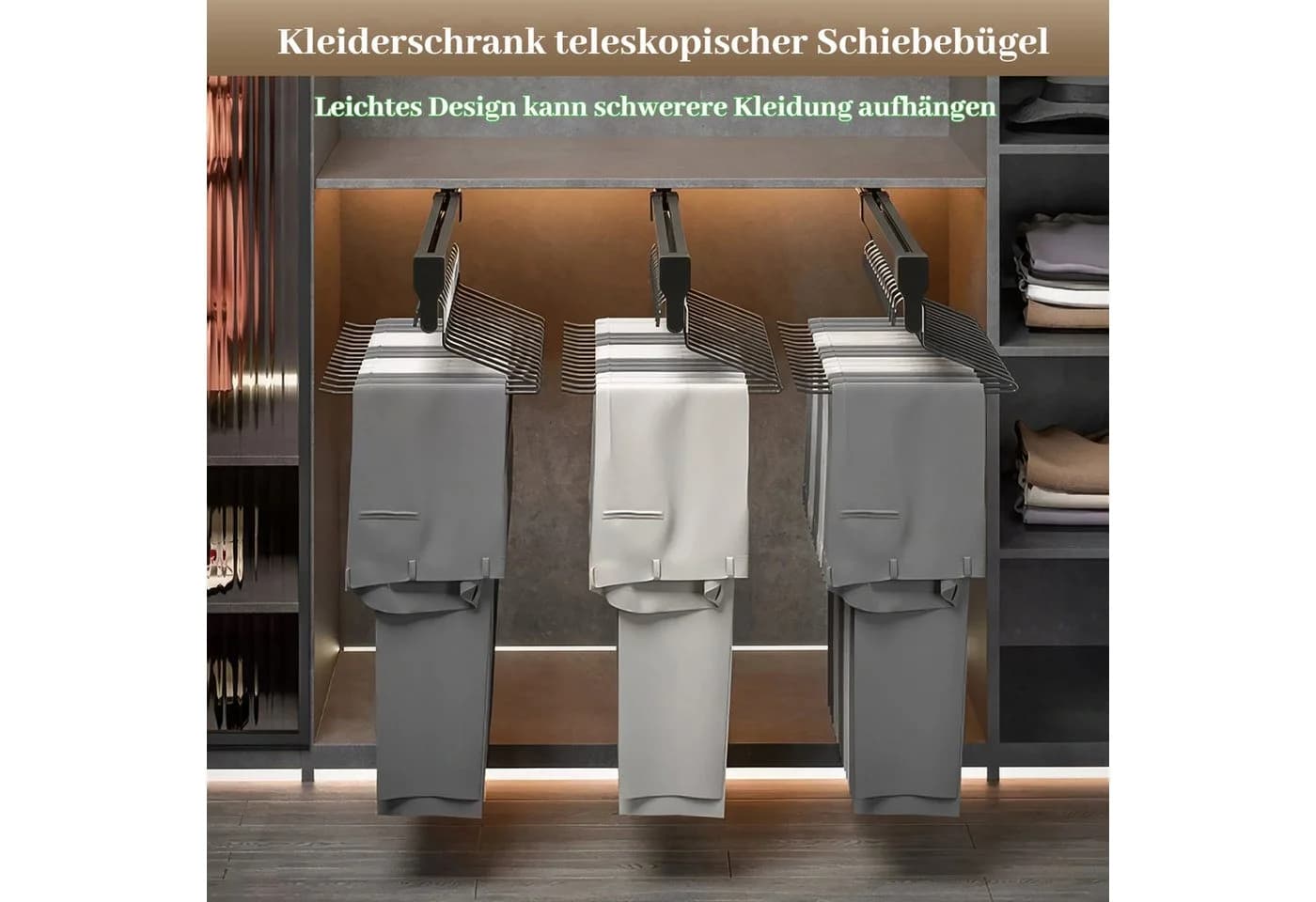 BlingBin Kleiderstange Ausziehbar 30 cm Schwarz - Bild 5