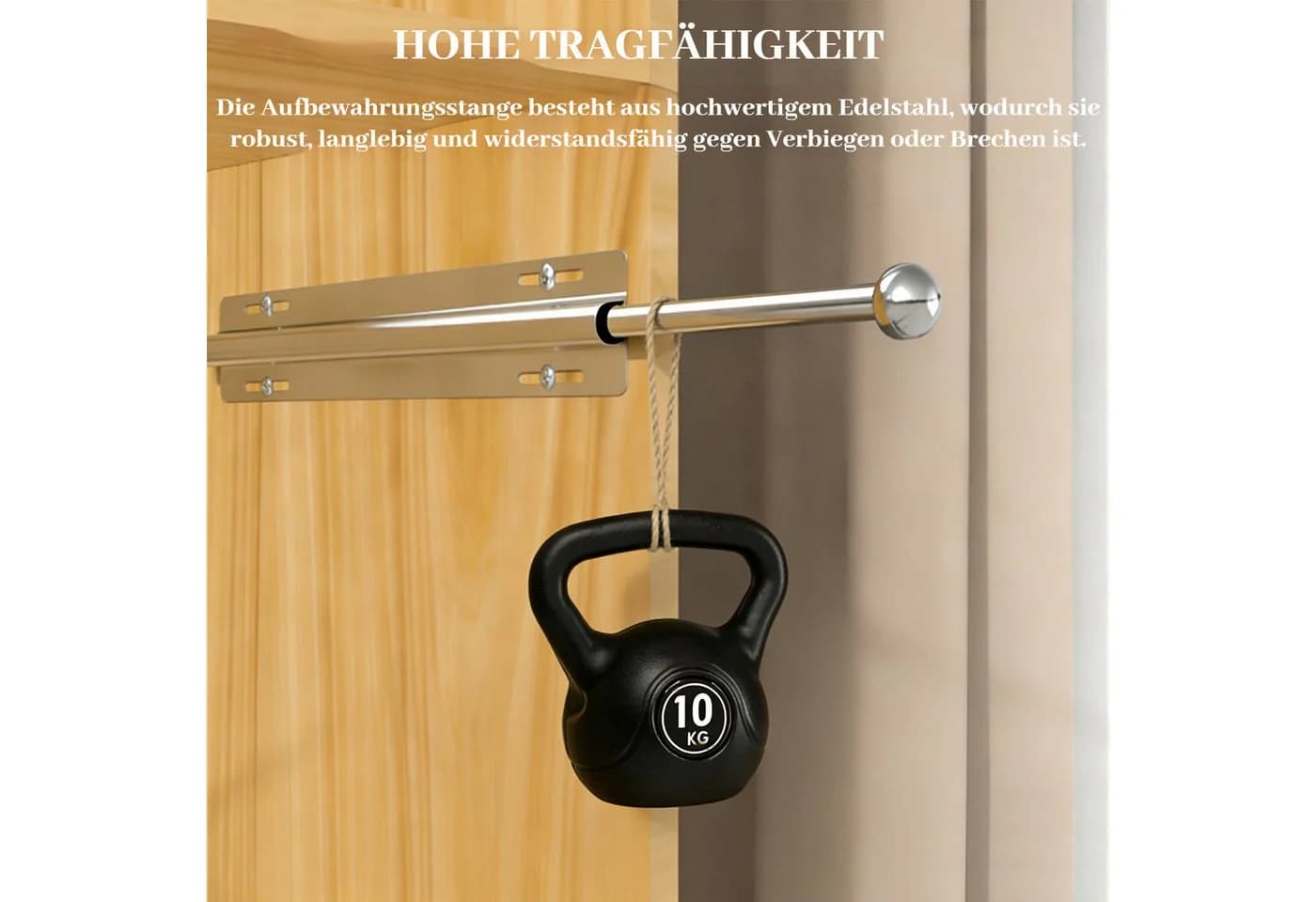BlingBin Ausziehbare Kleiderstange 32-60cm Silber - Bild 5