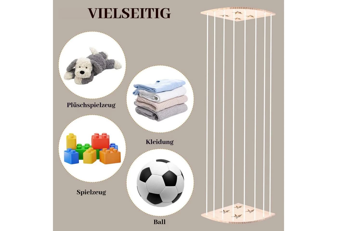 BlingBin Kuscheltier Aufbewahrung Holz Eck Regal - Bild 3