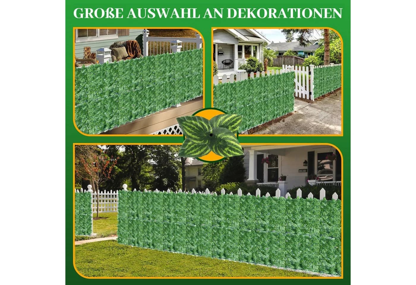 BlingBin Balkonsichtschutz Sichtschutzhecke Efeu Grün - Bild 5