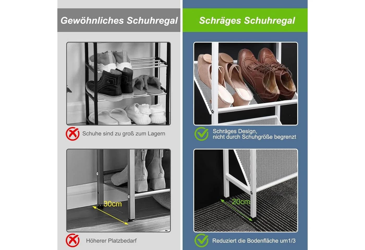 BlingBin Schuhregal Metall 4 Ebenen 50x20x90 cm - Bild 4
