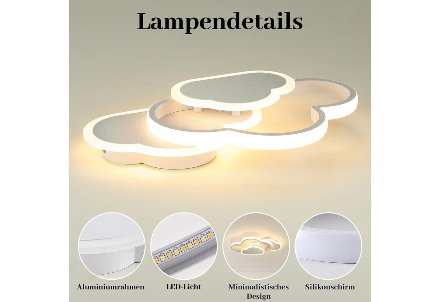 BlingBin LED Deckenleuchte 21W Wolke Deckenlampe Kinder Lampe - Bild 4