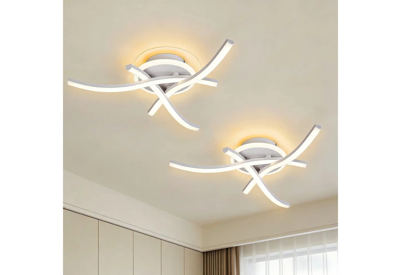 BlingBin LED Deckenleuchte 3 Flammig Modern Weiß/Schwarz - Bild 2