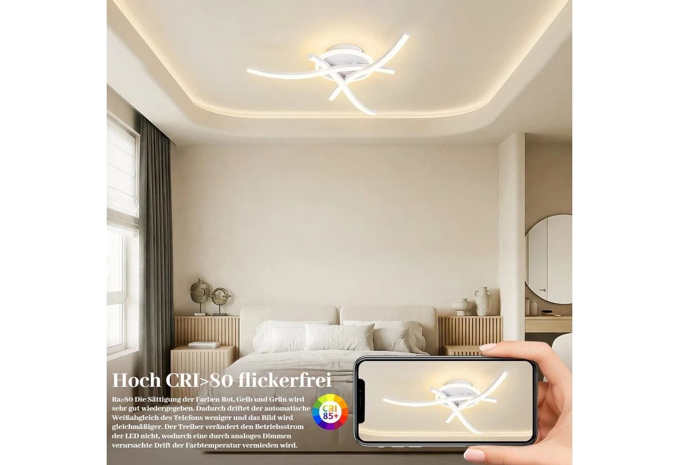 BlingBin LED Deckenleuchte 3 Flammig Modern Weiß/Schwarz - Bild 5