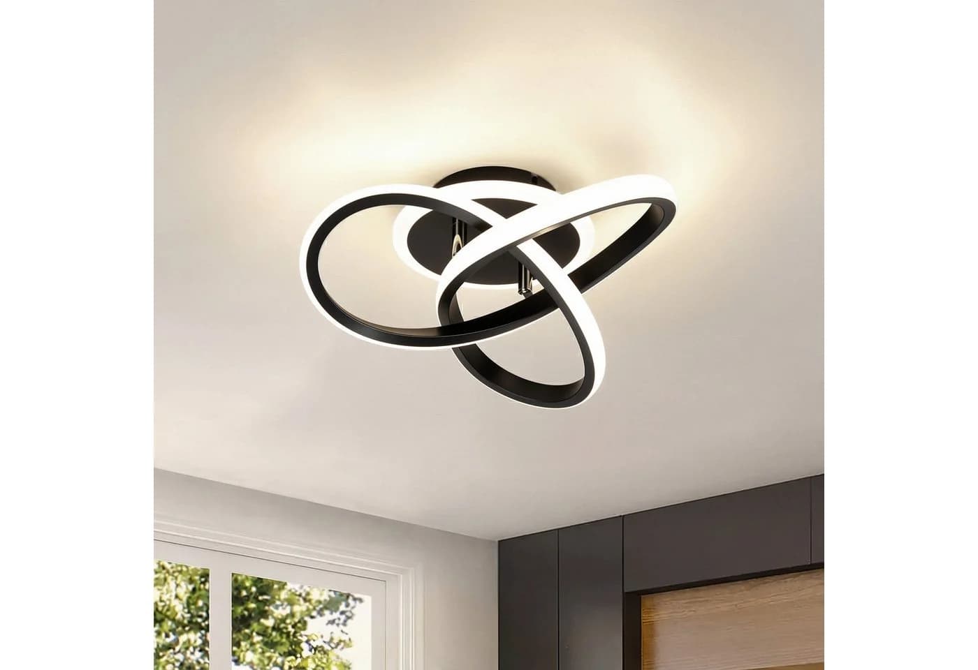 BlingBin LED Deckenleuchte Schwarz Blumendesign 21W Dimmbar - Bild 2