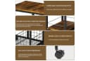 BlingBin C-förmiger Beistelltisch mit Rollen, Metall MDF, Braun/Schwarz Bild 4