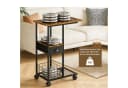 BlingBin C-förmiger Beistelltisch mit Rollen, Metall MDF, Braun/Schwarz Bild 5
