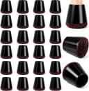 BlingBin Stuhlbeinkappen mit Filz Schwarz 24er Set Silikon Bodenschutz Bild 2