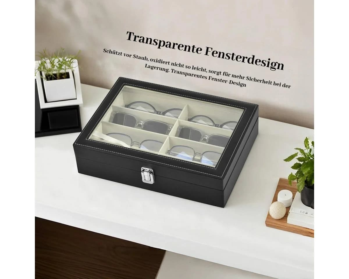 BlingBin Brillenkoffer 2er Set Schwarz 8 Fächer - Bild 3
