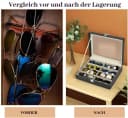 BlingBin Brillenkoffer 2er Set Schwarz 8 Fächer Bild 5