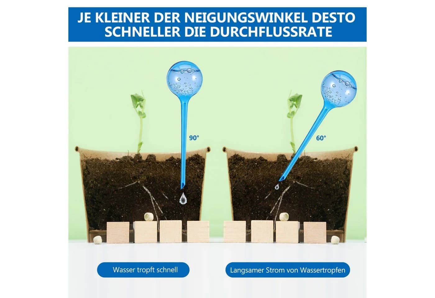 BlingBin Bewässerungskugel 8er Set Blau PVC Automatisch - Bild 4