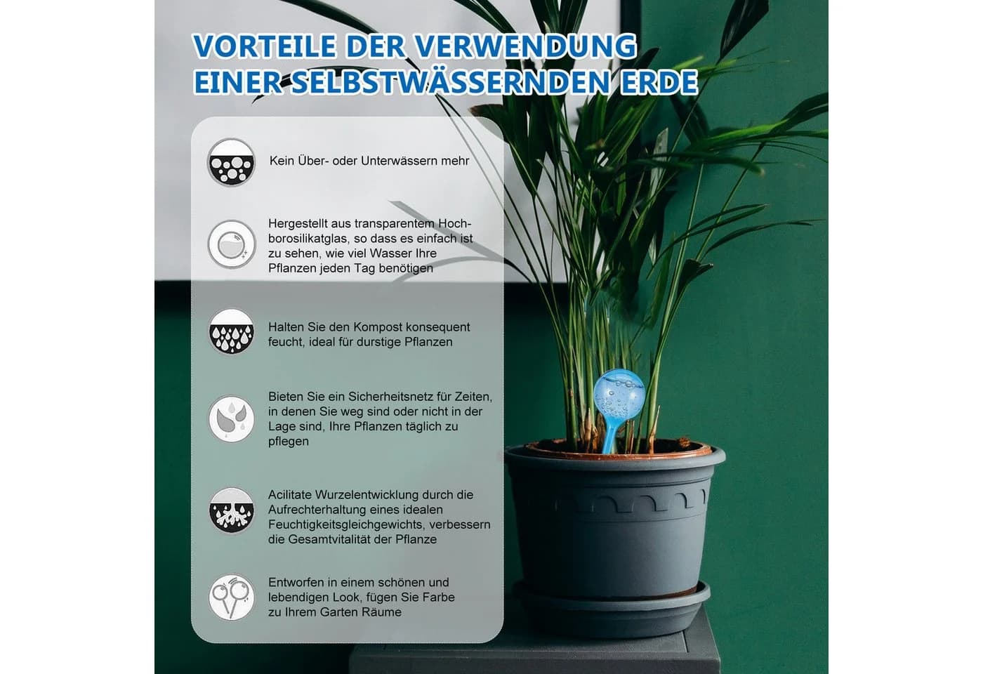 BlingBin Bewässerungskugel 8er Set Blau PVC Automatisch - Bild 5