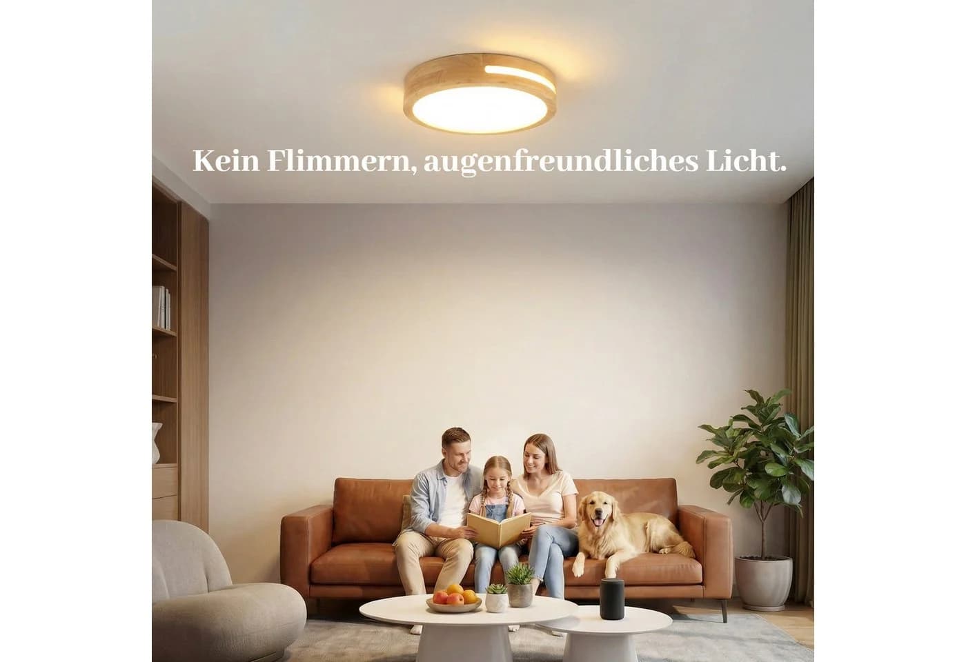 BlingBin LED Deckenleuchte Warmweiß 3000K Holzoptik 30W 3600lm - Bild 5
