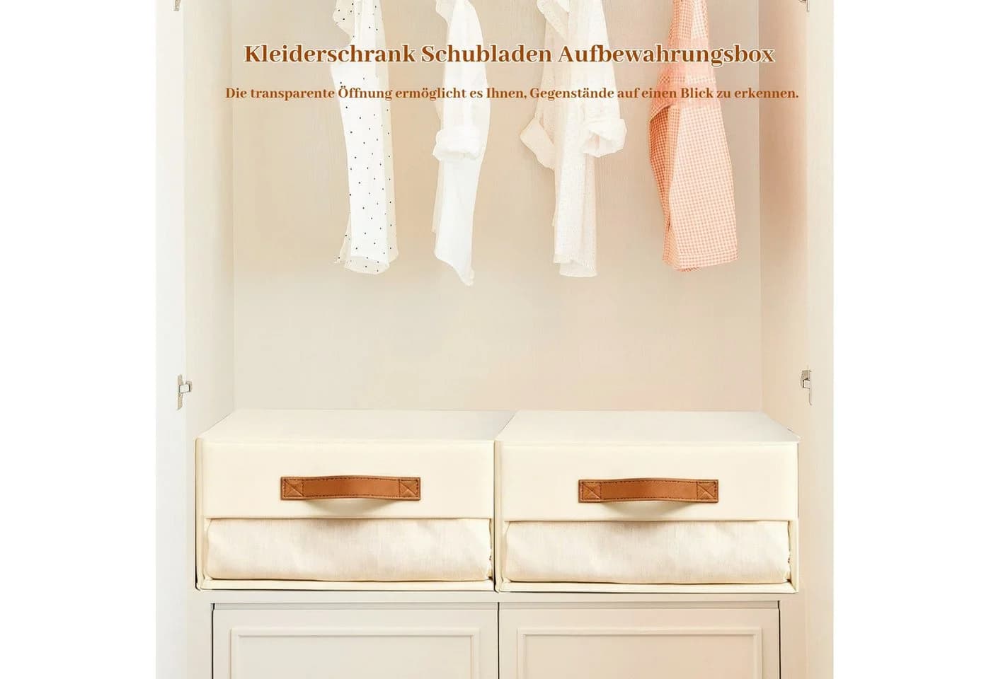 BlingBin Aufbewahrungskorb 3er Pack Beige Ausziehbar - Bild 3