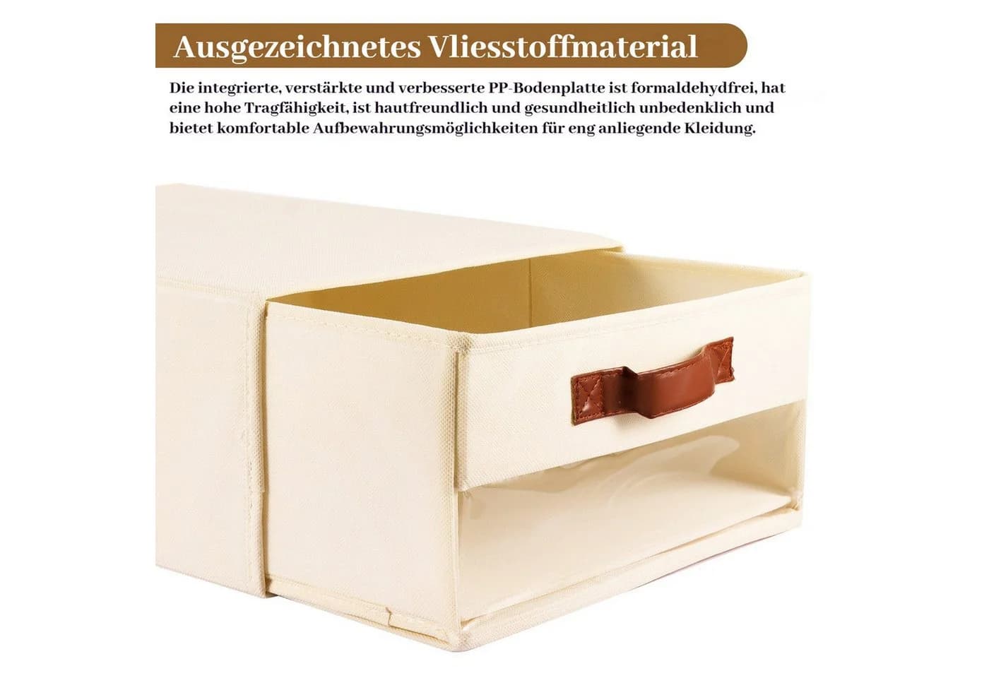 BlingBin Aufbewahrungskorb 3er Pack Beige Ausziehbar - Bild 5