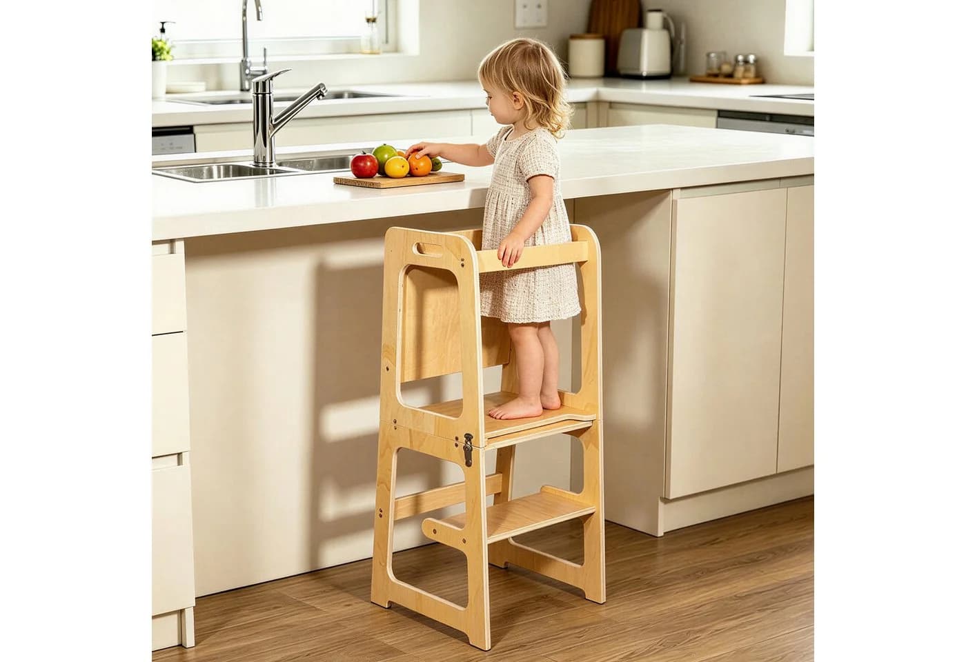 BlingBin Lernturm 3-in-1 mit Kreidetafel Beige