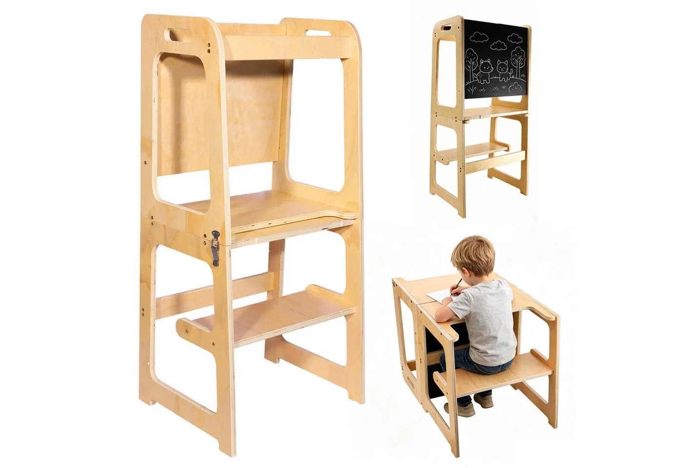 BlingBin Lernturm 3-in-1 mit Kreidetafel Beige - Bild 2