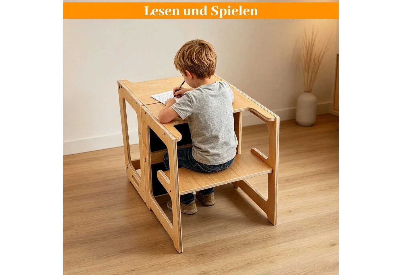 BlingBin Lernturm 3-in-1 mit Kreidetafel Beige - Bild 5