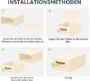 LEMLIT Aufbewahrungskorb 3er-Set Beige Schubladen Organizer mit Sichtfenster Bild 5
