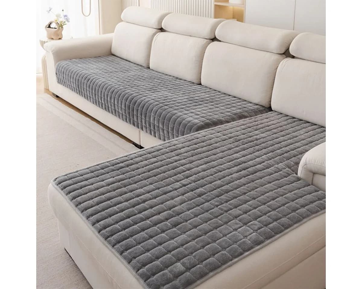BlingBin Rutschfester Sofabezug Grau Weicher Flanell - Bild 2