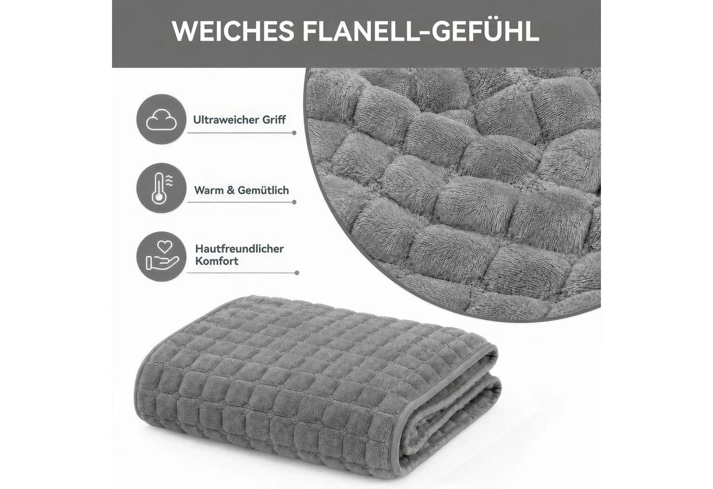 BlingBin Rutschfester Sofabezug Grau Weicher Flanell - Bild 5