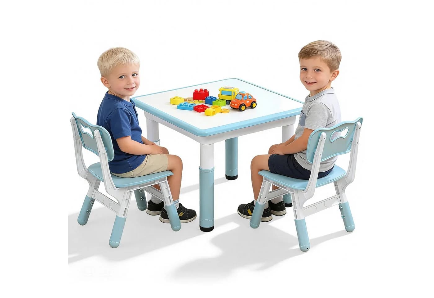 BlingBin Kindersitzgruppe mit 2 Stühlen höhenverstellbar hellgraublau - Bild 2