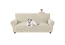 BlingBin Sofabezug Stretch 2/3 Sitzer Rutschfest Kratzfest Beige Bild 2