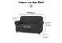 BlingBin Sofabezug Stretch Grau 2/3 Sitzer Rutschfest Bild 4