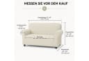 LEMLIT Sofabezug Stretch & rutschfest für 2-/3-Sitzer Beige Bild 3