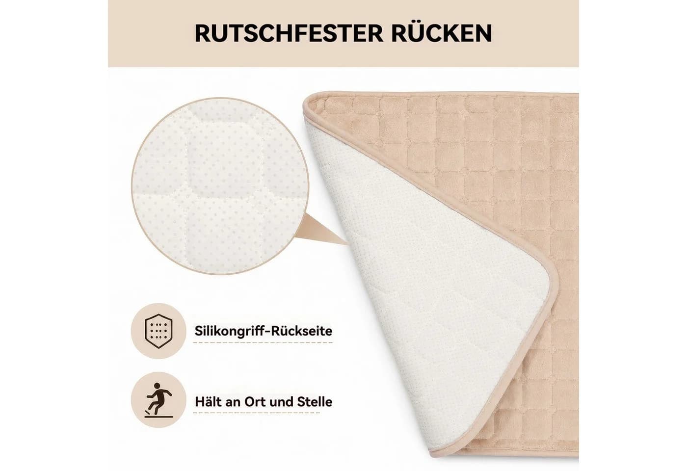 LEMLIT Sofabezug Flanell Rutschfest Grau Braun