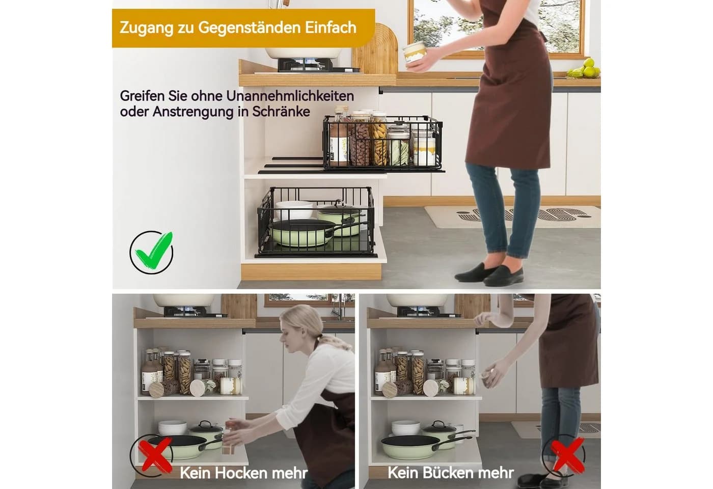 BlingBin Küchenorganizer-Set Teleskopschublade Schwarz - Bild 4