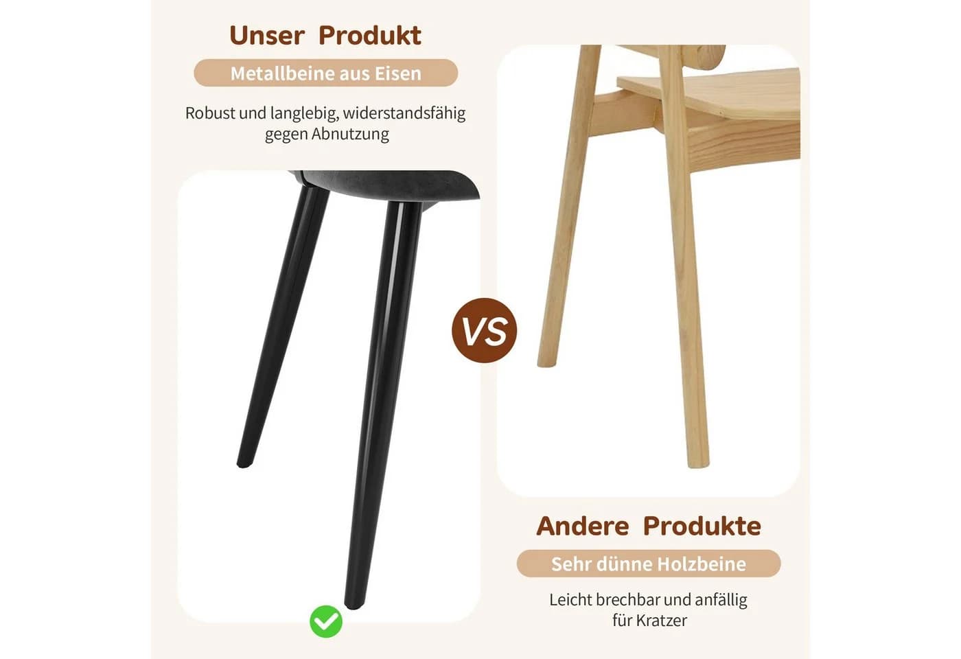 BlingBin Esszimmerstuhl mit Rattan-Rückenlehne und Samt-Sitzkissen Grau - Bild 5
