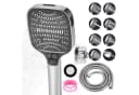 BlingBin Duschbrause Set mit 1,5m Schlauch & Halterung, 8 Strahlarten, Silber Bild 2