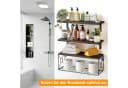 BlingBin Wandregal 3er-Set mit Drahtkorb Paulownia-Holz Bild 3