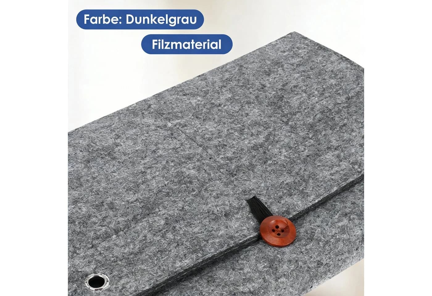 BlingBin Hängeaufbewahrung 2er Set Filz Dunkelgrau 6 Fächer - Bild 4
