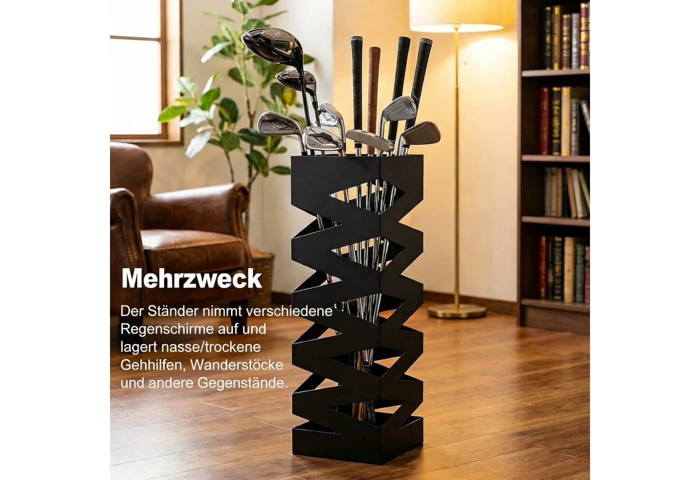 BlingBin Schirmständer Schwarz Metall mit Abtropfschale - Bild 5
