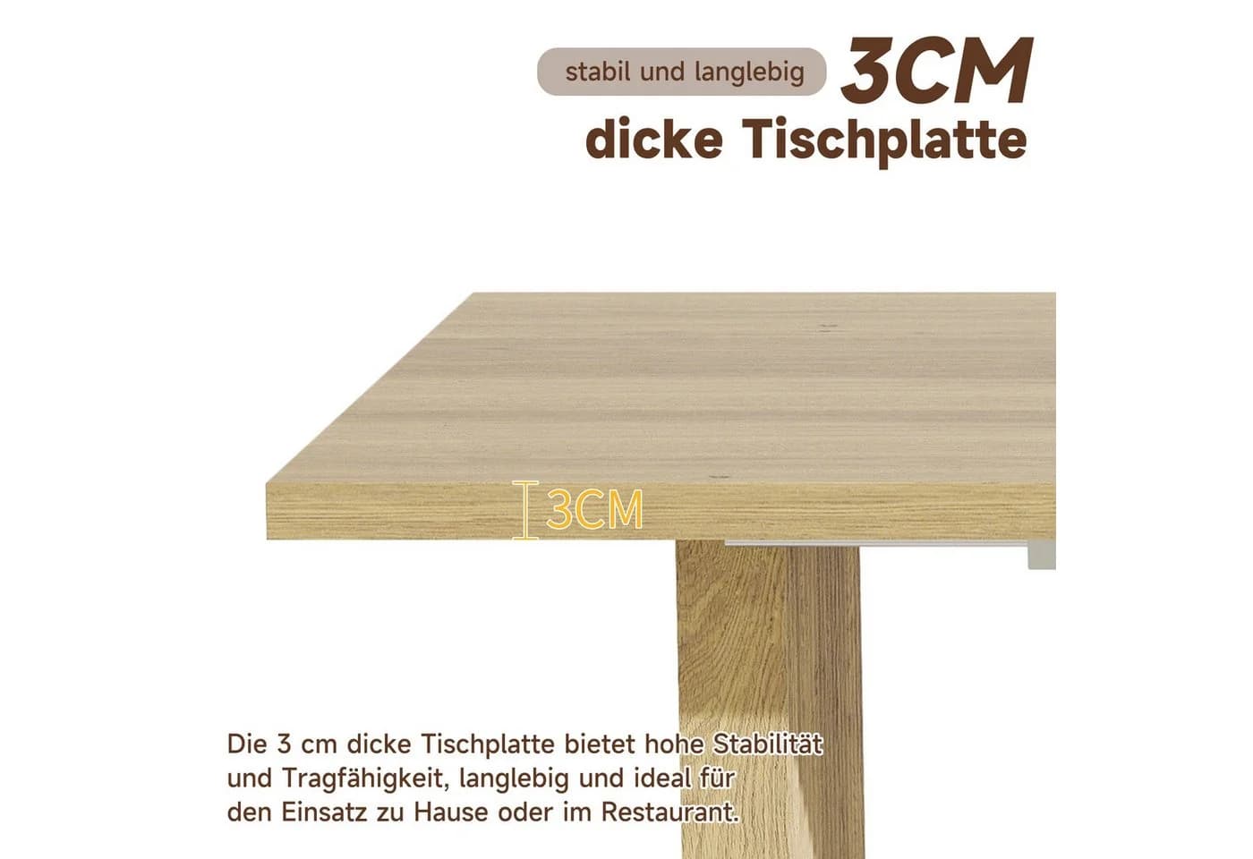 BlingBin Ausziehbarer Esstisch Holzoptik Modern - Bild 3