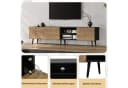 BlingBin TV Lowboard 180 cm mit Fischgrätenfront Schwarz Bild 4