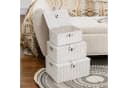 BlingBin Aufbewahrungskorb 3er Set Weiß PP-Rattan mit Deckel Bild 1