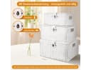 BlingBin Aufbewahrungskorb 3er Set Weiß PP-Rattan mit Deckel Bild 4