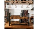BlingBin Plattenständer Retro Braun-Schwarz Holz Metall Vinyl Regal Bild 3