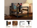 BlingBin Plattenständer Retro Braun-Schwarz Holz Metall Vinyl Regal Bild 5