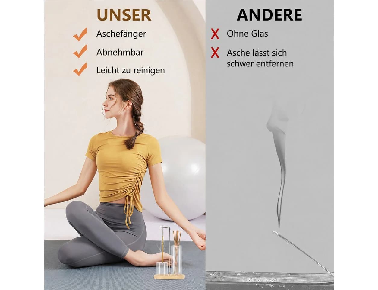 BlingBin Räucherstäbchen-Halter mit abnehmbarem Glas-Aschefänger - Bild 4