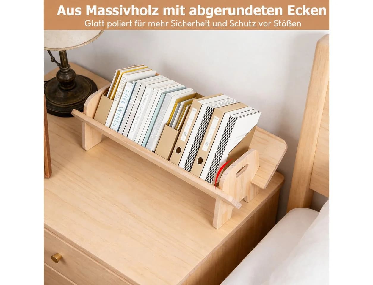BlingBin Bücherregal Kiefernholz V-Design Organizer - Bild 5