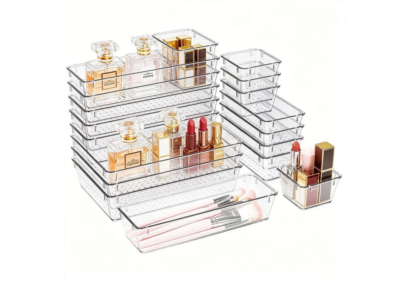 BlingBin Schubladenorganizer Set Transparent PS-Kunststoff 17/24-tlg. - Bild 2