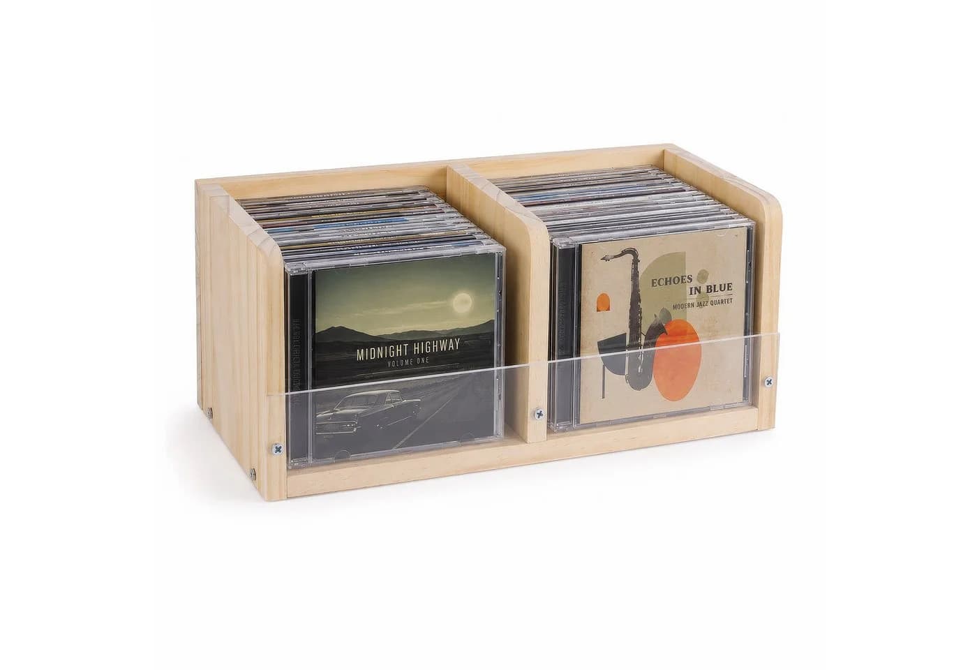 BlingBin CD-Regal 2 Ebenen Holz Acryl Transparent - Bild 2