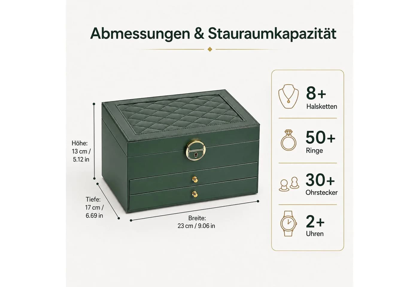 BlingBin Schmuckkasten 3 Ebenen 2 Schubladen abschließbar