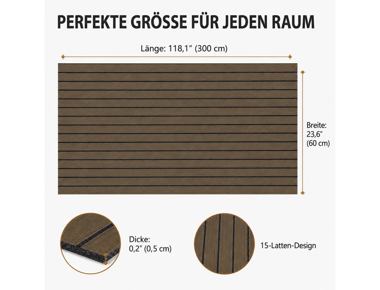 BlingBin Selbstklebendes 3D Wandpaneel Holzoptik Braun - Bild 3